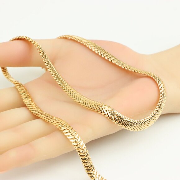 Thick Rose Gold Chain Necklace Elegant Bold Design, XPNL0282 - Picture 4 of 12